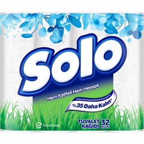 ტუალეტის ქაღალდი SOLO, 2 ფენა, 32 რულონი