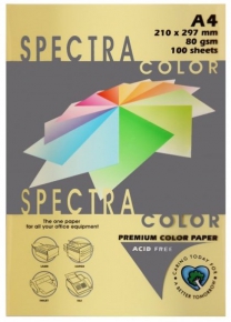 ფერადი ქაღალდი Spectra Color A4 100ფ., ღია ყვითელი
