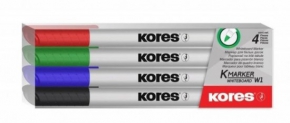 Set of Whiteboard Markers Kores, 4 colors