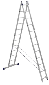 Aluminum ladder, 2 sections, 12+12