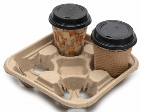 Cardboard cup holder, 4 sections, 1 piece