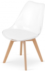chair with hard back, white
