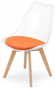 chair with hard back, orange