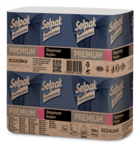 Selpak Extra Table Dispenser Z Napkin, 14x9 cm., 1 ply, 250 pieces, per pack