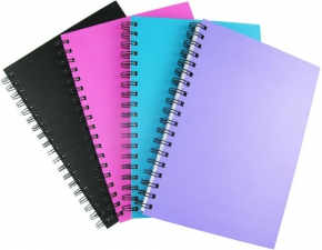 Notebook A4 Ambe, single-lined, with side spring, plastic cover, colored