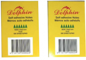 Adhesive memo sheets Dolphin 76X51mm, 100 sheets