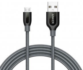 USB სადენი Anker Powerline+ Micro-USB, 0.9/1.8მ. ნაცრისფერი
