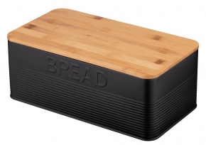 Bread Bin Ardesto AR0912BB, metal/bamboo, 33X18X12cm. black