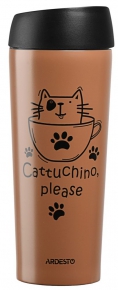 თერმო ჭიქა ARDESTO coffee time cat AR2645DMM, 450 მლ.