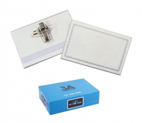 Badge with metal clip