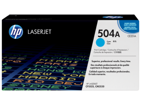 ორიგინალი ფერადი ლაზერული კარტრიჯი HP 504A (CE251A) Cyan