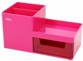 Plastic organizer Deli Rio Z25140, with 4 compartments, pink