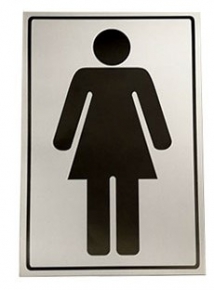 WC sign, Woman, Label, 22X15 cm.