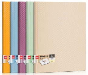 Plastic display book A4 Deli Minrini, 20 pockets, colored