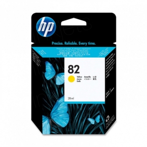 ორიგინალი ფერადი ჭავლური კარტრიჯი HP 82 (CH568A) ფერი YELLOW 28 ml.