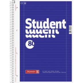 Notebook A4 Brunnen Student, spiral binding, single lined, 80 sheets