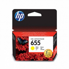 ორიგინალი ფერადი ჭავლური კარტრიჯი HP 655 (CZ112AE) YELLOW 15 ml.