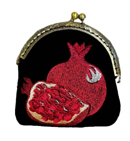 ხავერდის საფულე - ბროწეულები, 10X12სმ.