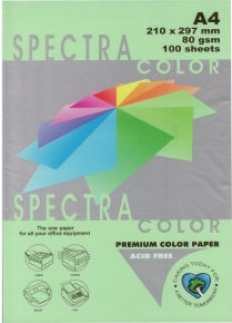 ფერადი ქაღალდი Spectra Color A4, 100 ფ. 80გრ. ღია მწვანე