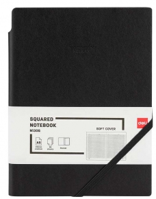 Notebook A5 Deli N130G, with rubber, black