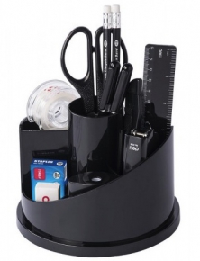 Plastic desk organizer with stationery set Deli (15 items)