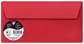კონვერტი დიპლომატი Clairefontaine, 110X220მმ. 120გრ. 5 ცალი, წითელი