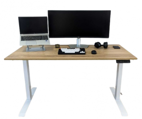 Ergonomic standing desk, dual motor, 120X60cm. Light Brown