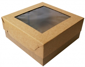 Kraft gift box 20x20x8.5 cm.