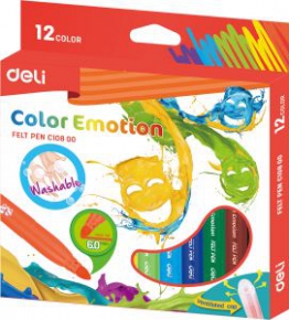 Felt Pen Deli C108 00, 12 colors