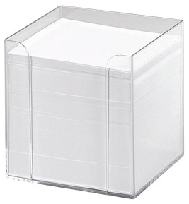 White memo sheets with dispenser, 76X76 mm. 500 f.
