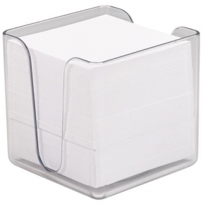 White note papers with holder, 85X85 mm. 500 sheets