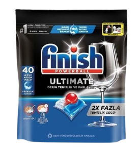 ჭურჭლის სარეცხი მანქანის ტაბლეტები Finish Powerball Ultimate, 40ც.
