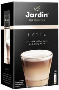 Soluble coffee Jardin Latte, 8 pieces, 18 g. packing