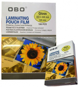 Laminating pouch film 303X426 mm. 100 pieces, 125 microns.