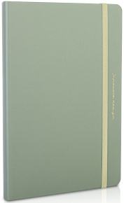 Notebook A5 Deli, with leather cover, green