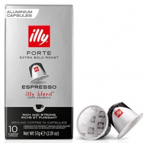 ყავის კაფსულა illy Forte Espresso Extra Bold Roast Aluminium Capsules, 10 ცალი