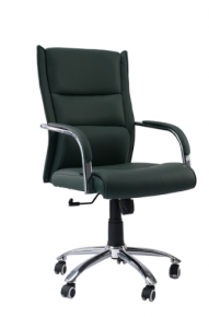 Office Chair with Leather Surface, Dark Green