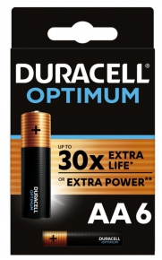 Battery Duracell Optimum Extra power AA MX1500, 6 pcs.