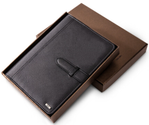 ბლოკნოტი A5 Deli 3197, ტყავის ყდით, ჩამკეტით, სასაჩუქრე შეფუთვაში