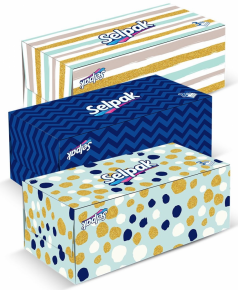 Selpak napkin, 21X18 cm. 3 layers, 100 pieces, in a box