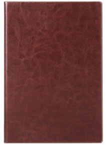 Notebook A5 DELI 3186, with a leather cover, single-lined, 160 f.
