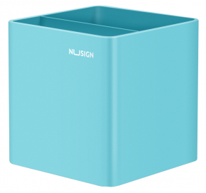 Plastic pen holder Deli NS011, 2 slots, blue