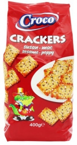 Crackers Sesame-poppy Croco, 400g.