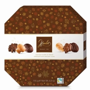 ბელგიური შოკოლადის ასორტი თხილით Hamlet, 195გრ.