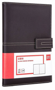 Notebook B5 Deli 3344, with leather cover, lock