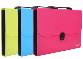 Document case A4 Deli Rio B40302, 13 pocket, plastic, colored