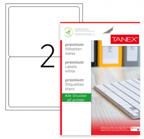 Label 2 pieces Tanex A4, 199.6X143.5 mm. 100 sheets, 200 pieces