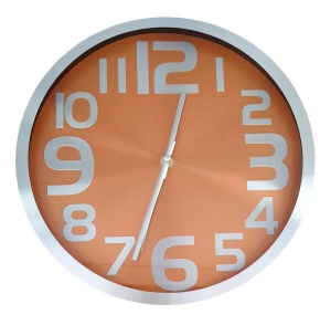 Wall clock, silver/orange