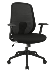 საოფისე სავარძელი ბადის საზურგით WAVE-B-MB, შავი