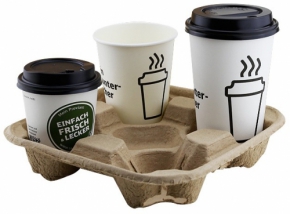 Cardboard cup holder, 4 sections, 75 pieces